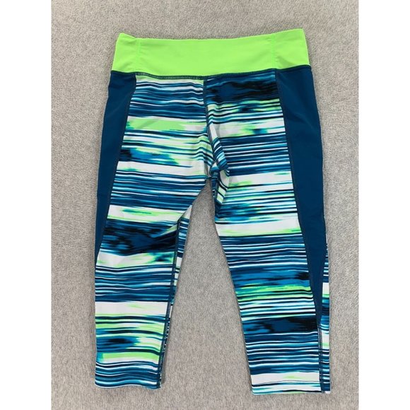 Nike‎ Dri Fit 3/4 Length Compression Leggings (Women's Medium) Blue/Green - Picture 10 of 10